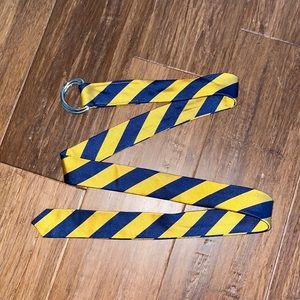 J Crew Blue and Yellow Striped Belt